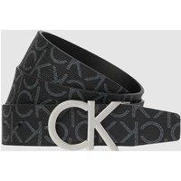 CK Calvin Klein Wendegürtel mit Logo-Muster in Black, Größe 110 von CK Calvin Klein