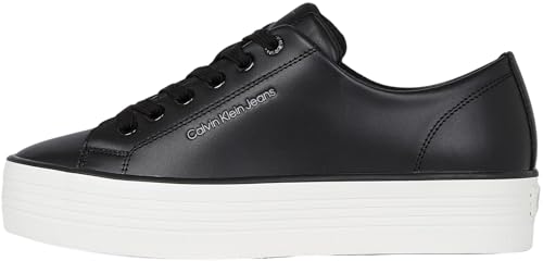 Calvin Klein Damen Vulcanized Sneaker Bold Low aus Leder, Schwarz (Black/Bright White), 41 von Calvin Klein