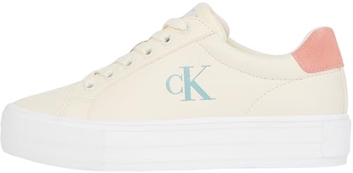 Calvin Klein Damen Vulcanized Sneaker Bold Low Top, Mehrfarbig (Creamy White/Rose Tan/Blue Surf), 38 von Calvin Klein