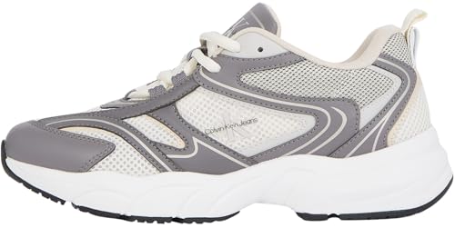 Calvin Klein Damen Runner Sneaker Retro Tennis Mesh Sportlich, Mehrfarbig (Stormfront/Creamy White/Tapioca), 38 von Calvin Klein