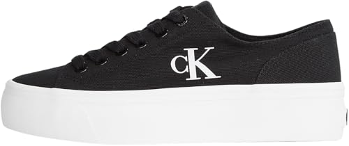 Calvin Klein Damen Vulc Flatform Cv Mg Yw0Yw01763 Low Top, Black (Black/Bright White), 36 EU von Calvin Klein