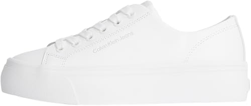 Calvin Klein Damen Vulcanized Sneaker Flatform Low aus Leder, Weiß (Triple Bright White), 37 von Calvin Klein