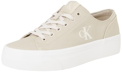Calvin Klein Damen Vulc Flatform Cv Mg Yw0Yw01763 Low Top, Beige (Eggshell/Creamy White), 42 EU von Calvin Klein