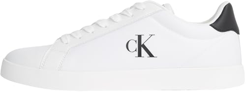 Calvin Klein Herren Cupsole Sneaker mit Logo, Mehrfarbig (Bright White/Ck Black), 40 von Calvin Klein