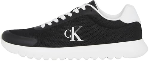 Calvin Klein Herren Runner Sneaker Eva Mesh mit Logo, Schwarz (Ck Black/Bright White), 45 von Calvin Klein