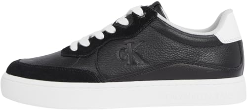 Calvin Klein Herren Cupsole Sneaker Classic Low Top, Schwarz (Black/Bright White), 44 von Calvin Klein