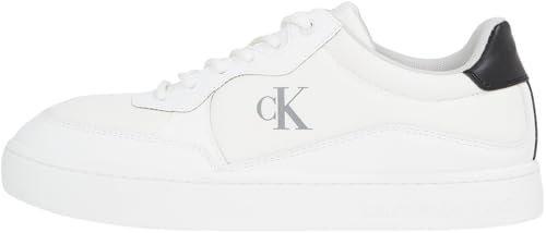 Calvin Klein Herren Cupsole Sneaker Classic Tech Ripstop Low Top, Weiß (Bright White/Black), 44 von Calvin Klein