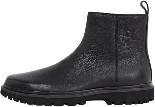 Calvin Klein Herren Chelsea Boots Eva Mid Zip Tumbled mit Reißverschluss, Schwarz (Triple Black), 41 von CK JEANS