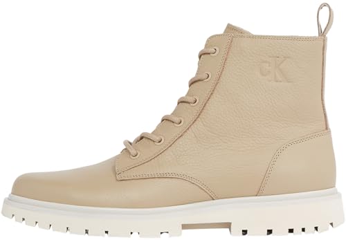 Calvin Klein Herren Mid Boot Stiefel Eva Mid Tumbled zum Schnüren, Mehrfarbig (Travertine/Eggshell), 45 von Calvin Klein