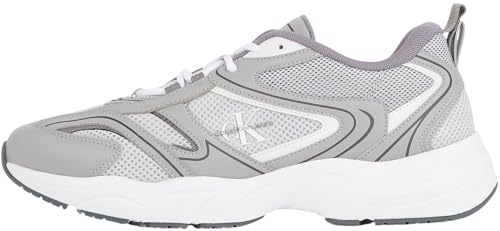 Calvin Klein Herren Runner Sneaker Retro Tennis Mesh Sportlich, Grau (Oyster Mushroom/Formal Grey/Storm F), 44 von Calvin Klein