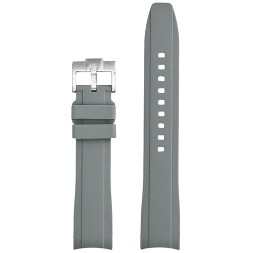 CKAKZTPTEV 18/19/20/21/22 mm Silikon-Uhrenarmband for Männer und Frauen mit gebogener Schnalle(Gray,22mm) von CKAKZTPTEV