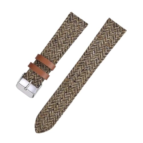 CKAKZTPTEV 18mm 20mm 22mm Nylonband Vintage geflochtenes Armband Herren und Damen Schnellverschlussarmband(Khaki,22mm) von CKAKZTPTEV