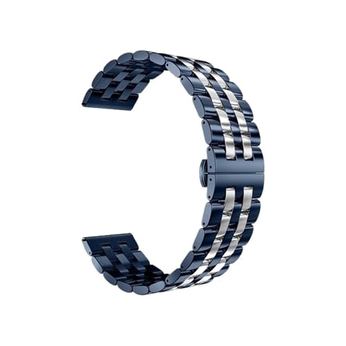 CKAKZTPTEV 20 mm 22 mm Schnellverschluss-Uhrenarmband aus Edelstahl for Herren und Damen, passend for die meisten herkömmlichen Uhrenarmbänder(Blue Silver,20mm) von CKAKZTPTEV