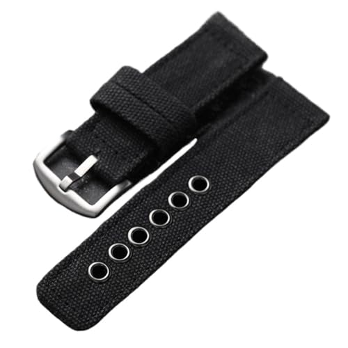 CKAKZTPTEV Das handgefertigte Canvas-Armband ist strapazierfähig und weich und sowohl for Männer als auch for Frauen geeignet(Black,22mm) von CKAKZTPTEV
