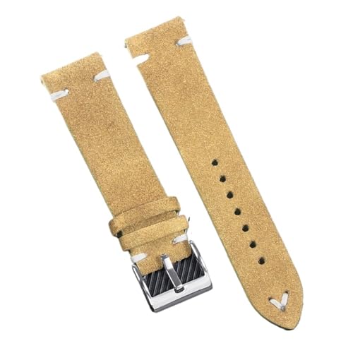 CKAKZTPTEV Ersatz-Uhrenarmband aus Leder mit Schnellverschluss for Männer und Frauen(Khaki,22mm) von CKAKZTPTEV