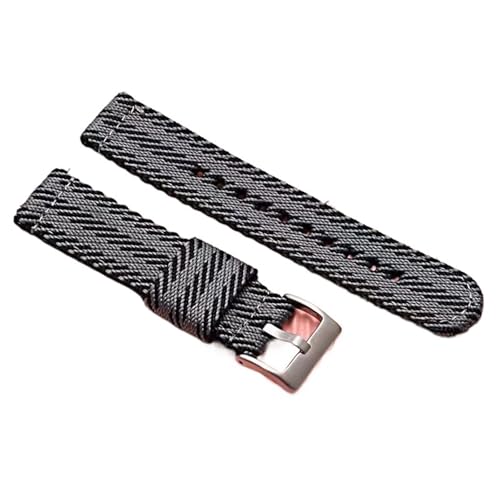 CKAKZTPTEV Ersatzarmband aus Nylon for Damen und Herren(Gray and black,18mm) von CKAKZTPTEV