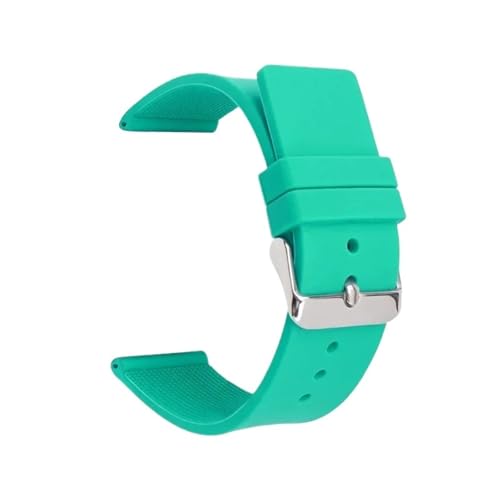 CKAKZTPTEV Ersatzarmband aus Silikon for Damen und Herren(Cyan,BLACK BUCKLE_16MM) von CKAKZTPTEV