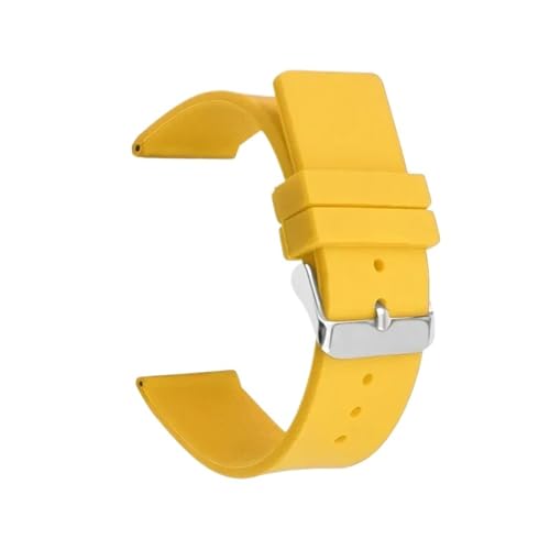 CKAKZTPTEV Ersatzarmband aus Silikon for Damen und Herren(Yellow,BLACK BUCKLE_18MM) von CKAKZTPTEV
