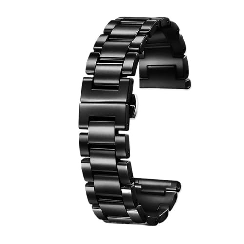 CKAKZTPTEV Keramik-Uhrenarmband, Edelstahl-Schnellverschluss-Uhrenarmband, geeignet for Herren- und Damenuhren(Black 1,20mm) von CKAKZTPTEV
