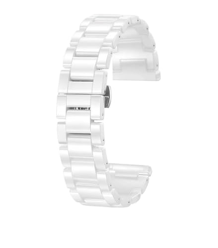 CKAKZTPTEV Keramikarmband mit Schnellverschluss, Edelstahl-Faltschließe, geeignet for Männer und Frauen(A white,18mm) von CKAKZTPTEV