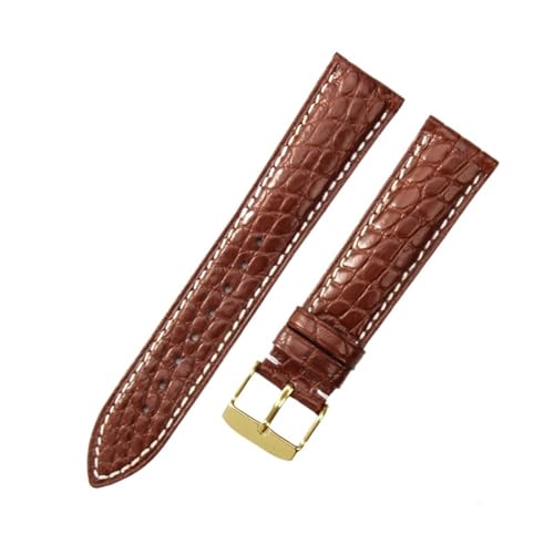 CKAKZTPTEV Lederarmband Klassisches Schnellwechselarmband aus gewachstem Leder for Männer und Frauen(BrownWhite-Golden-K1,21mm) von CKAKZTPTEV