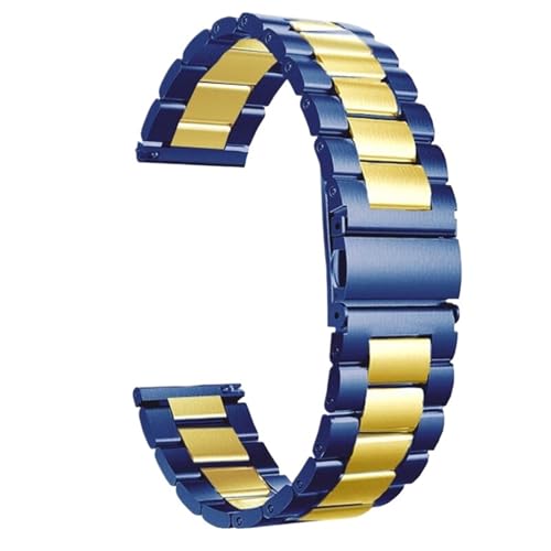 CKAKZTPTEV Metall-Uhrenarmbänder for Männer und Frauen, Smart-Uhrenarmband for Uhrenarmbänder mit Schnellverschluss ·(Blue gold,20mm) von CKAKZTPTEV