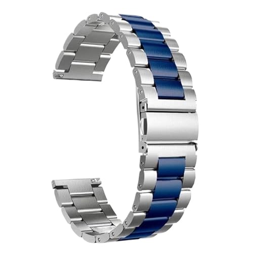 CKAKZTPTEV Metall-Uhrenarmbänder for Männer und Frauen, Smart-Uhrenarmband for Uhrenarmbänder mit Schnellverschluss ·(Silver blue,22mm) von CKAKZTPTEV