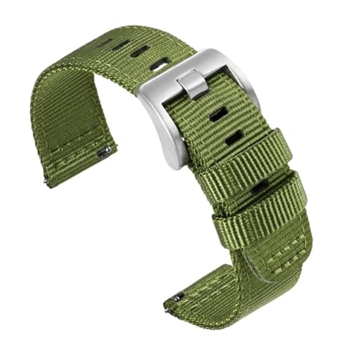 CKAKZTPTEV Nylon 18/19/20/22/24mm Uhrenarmband Casual Sports Uhrenarmband Ersatz(Green,20mm) von CKAKZTPTEV