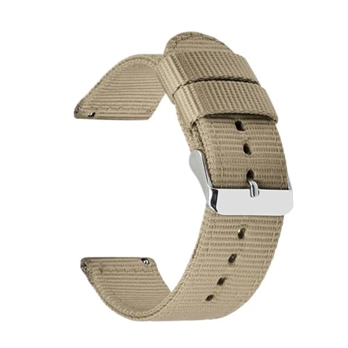 CKAKZTPTEV Nylon-Uhrenarmband, Unisex, Farbe und Breite optional, 18 mm, 20 mm, 22 mm, 24 mm(Beige,22mm) von CKAKZTPTEV