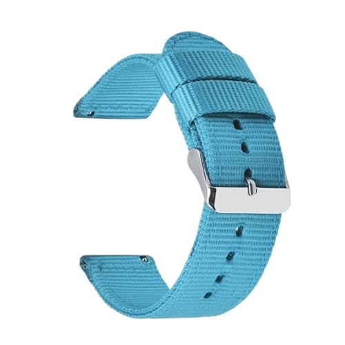 CKAKZTPTEV Nylon-Uhrenarmband, Unisex, Farbe und Breite optional, 18 mm, 20 mm, 22 mm, 24 mm(Light blue,18mm) von CKAKZTPTEV