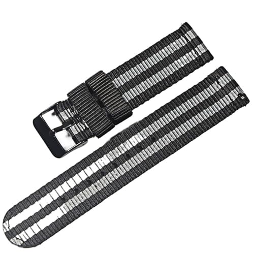 CKAKZTPTEV Nylon-Uhrenarmband, Unisex, Schnellverschluss, Federsteg, Farbe und Breite optional(25-BK,20mm) von CKAKZTPTEV
