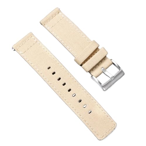 CKAKZTPTEV Nylon-Uhrenarmband, Unisex-Ersatzarmband mit Edelstahlschnalle(Khaki,22mm) von CKAKZTPTEV