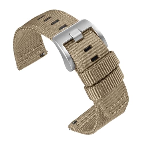 CKAKZTPTEV Nylon-Uhrenarmband aus gewebtem Canvas-Stoff, geeignet for Männer und Frauen, Sport-Uhrenarmband mit Schnellverschluss(Khaki,20mm) von CKAKZTPTEV