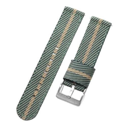 CKAKZTPTEV Nylonarmband mit Edelstahlschnalle, Schnellwechselfunktion, Zubehör for Herren- und Damenuhren(Khaki,20mm) von CKAKZTPTEV