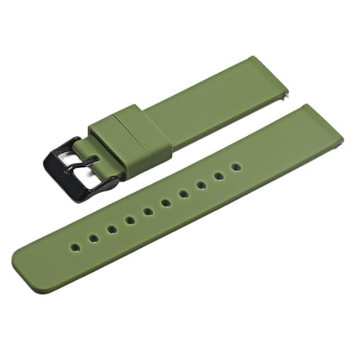 CKAKZTPTEV Silikon-Uhrenarmband, Schnellverschluss-Zubehörarmband for Herren- und Damenuhren(ArmyGreen-BK,18mm) von CKAKZTPTEV
