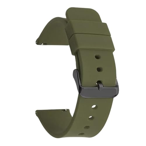 CKAKZTPTEV Silikon-Uhrenarmband, Schnellverschluss-Zubehörarmband for Herren- und Damenuhren(ArmyGreen-Black,19mm) von CKAKZTPTEV