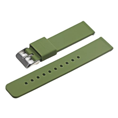 CKAKZTPTEV Silikon-Uhrenarmband, Schnellverschluss-Zubehörarmband for Herren- und Damenuhren(ArmyGreen-S,24mm) von CKAKZTPTEV