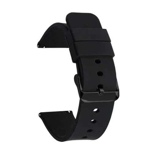 CKAKZTPTEV Silikon-Uhrenarmband, Schnellverschluss-Zubehörarmband for Herren- und Damenuhren(Black-Black,22mm) von CKAKZTPTEV