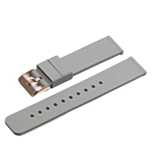 CKAKZTPTEV Silikon-Uhrenarmband, Schnellverschluss-Zubehörarmband for Herren- und Damenuhren(Gray-RG,18mm) von CKAKZTPTEV