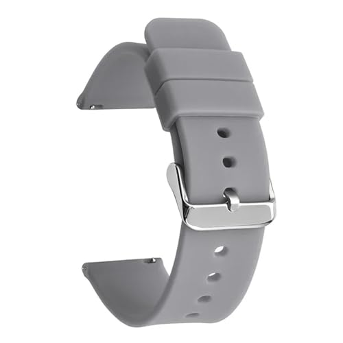 CKAKZTPTEV Silikon-Uhrenarmband, Schnellverschluss-Zubehörarmband for Herren- und Damenuhren(Gray-Silver,14mm) von CKAKZTPTEV