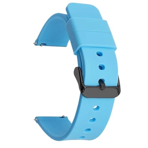 CKAKZTPTEV Silikon-Uhrenarmband, Schnellverschluss-Zubehörarmband for Herren- und Damenuhren(LightBlue-Black,10mm) von CKAKZTPTEV