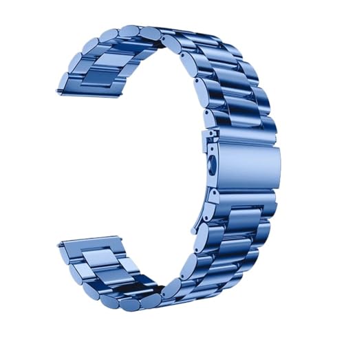 CKAKZTPTEV Uhrenarmband Aus Edelstahl For Herren Und Damen, Universeller Ersatz-Uhrenarmband Mit Schnellverschluss(Blue 07,22mm) von CKAKZTPTEV