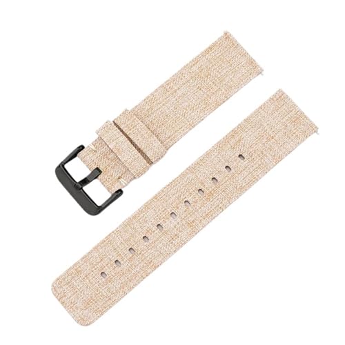 CKAKZTPTEV Uhrenarmband aus Nylon und Canvas, gewebt, weicher Gürtel, universelles Armband for Männer und Frauen, Sport, Schnellverschluss(Beige black buckle,20mm) von CKAKZTPTEV