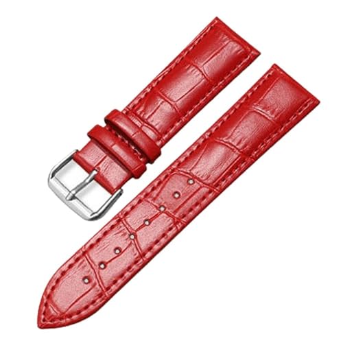 CKAKZTPTEV Universal-Ersatz-Uhrenarmband aus Leder for Männer und Frauen(Red,24mm) von CKAKZTPTEV