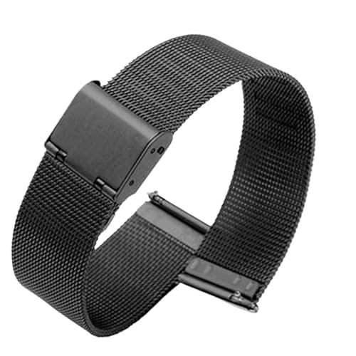 CKAKZTPTEV Universal Mesh Edelstahl Armband Armband Schnellverschluss(Black,14mm) von CKAKZTPTEV