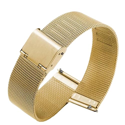 CKAKZTPTEV Universal Mesh Edelstahl Armband Armband Schnellverschluss(Gold,18mm) von CKAKZTPTEV