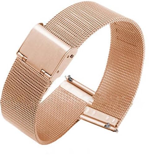 CKAKZTPTEV Universal Mesh Edelstahl Armband Armband Schnellverschluss(Rose gold,12mm) von CKAKZTPTEV