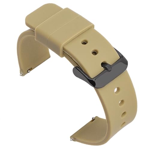 CKAKZTPTEV Weiches, flaches, glattes Silikon-Uhrenarmband, Schnellverschluss-Armband(Off-white B,16mm) von CKAKZTPTEV