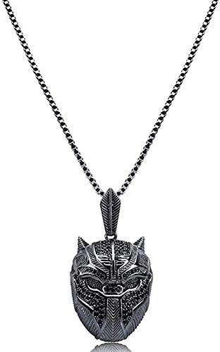 Halskette Hip Hop Black Panther Iced Out Anhänger Halskette Männer Schmuck Geschenke Mit Box Chain 24 von CKAWM