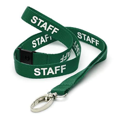 CKB LTD Grün Staff LANYARDS Breakaway Sicherheits-Lanyard-Umhängeband, drehbarer Metallclip für Ausweishalter – Pull-Quick-Release-Design, 10 Stück von CKB LTD